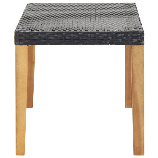 Tuinbank 120 cm poly rattan en massief acaciahout zwart MeubelReus