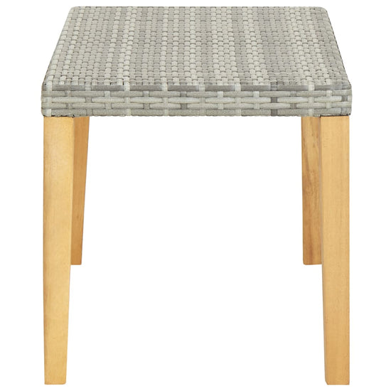 Tuinbank 120 cm poly rattan en massief acaciahout grijs MeubelReus