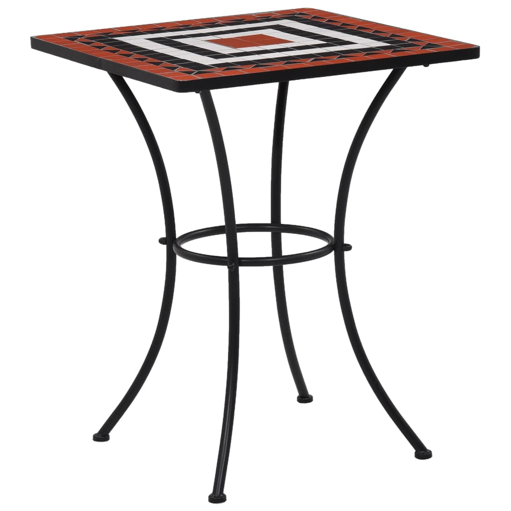 Bistrotafel mozaïek 60 cm keramiek terracottakleurig en wit MeubelReus