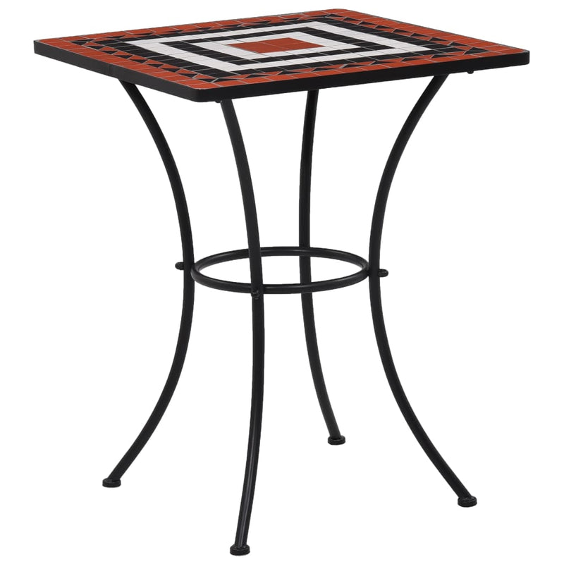 Bistrotafel mozaïek 60 cm keramiek terracottakleurig en wit MeubelReus