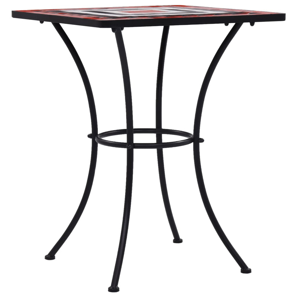 Bistrotafel mozaïek 60 cm keramiek terracottakleurig en wit MeubelReus