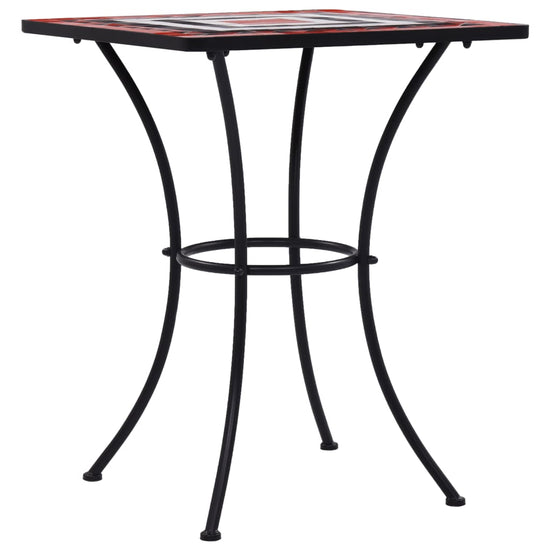 Bistrotafel mozaïek 60 cm keramiek terracottakleurig en wit MeubelReus