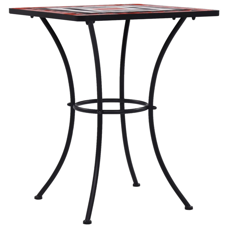 Bistrotafel mozaïek 60 cm keramiek terracottakleurig en wit MeubelReus