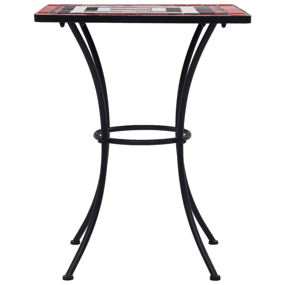 Bistrotafel mozaïek 60 cm keramiek terracottakleurig en wit MeubelReus