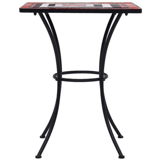 Bistrotafel mozaïek 60 cm keramiek terracottakleurig en wit MeubelReus