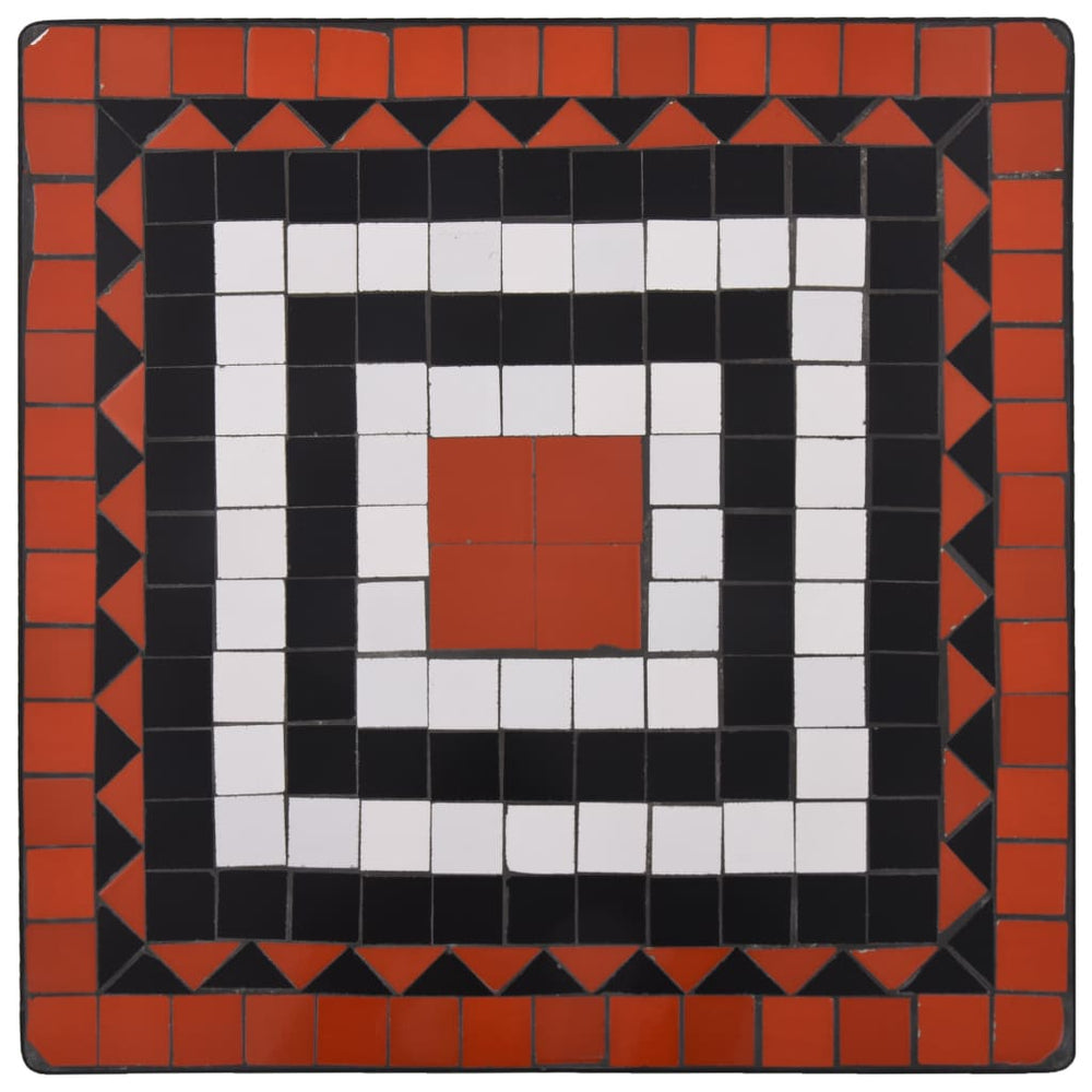 Bistrotafel mozaïek 60 cm keramiek terracottakleurig en wit MeubelReus
