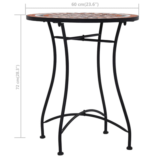 Bistrotafel mozaïek 60 cm keramiek bruin MeubelReus