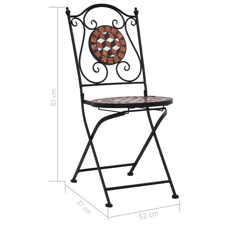 Bistrostoelen mozaïek 2 st keramiek bruin MeubelReus