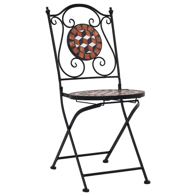 Bistrostoelen mozaïek 2 st keramiek bruin MeubelReus
