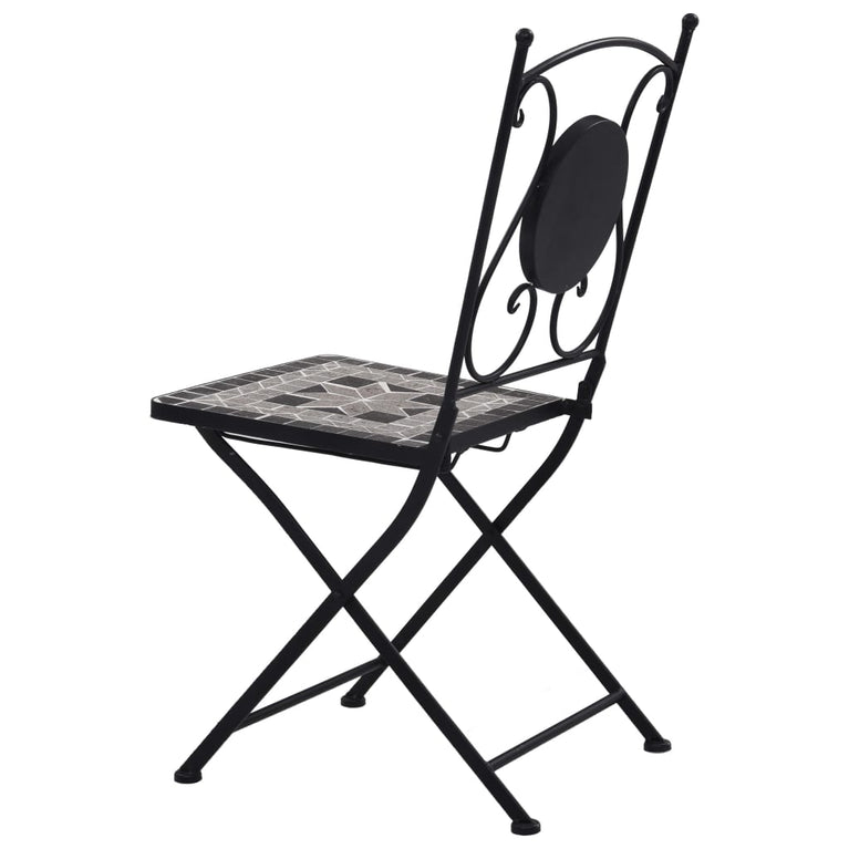 Bistrostoelen mozaïek 2 st grijs MeubelReus