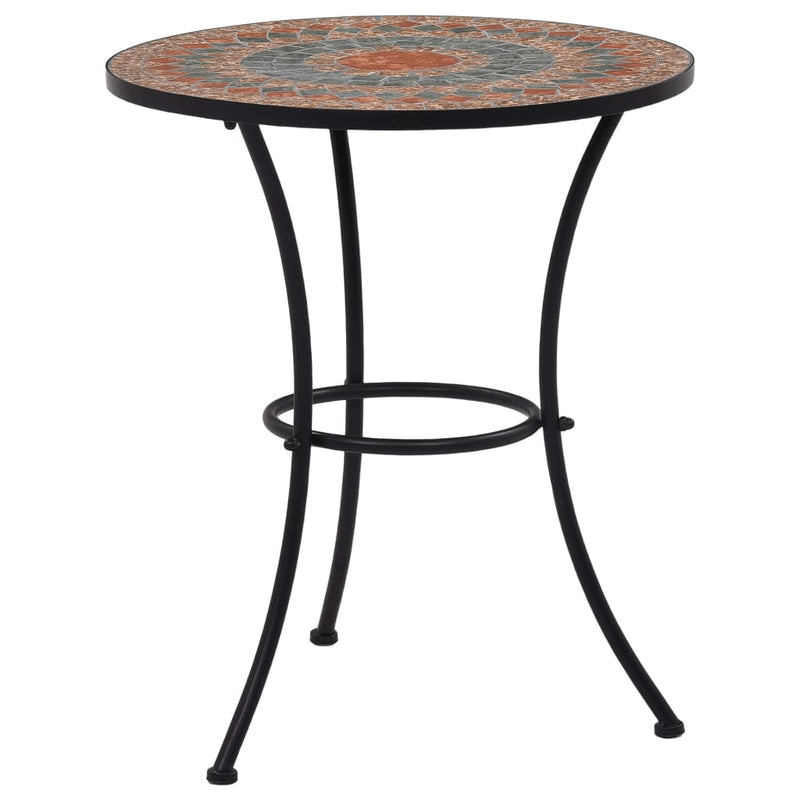 Bistrotafel mozaïek 60 cm keramiek oranje en grijs