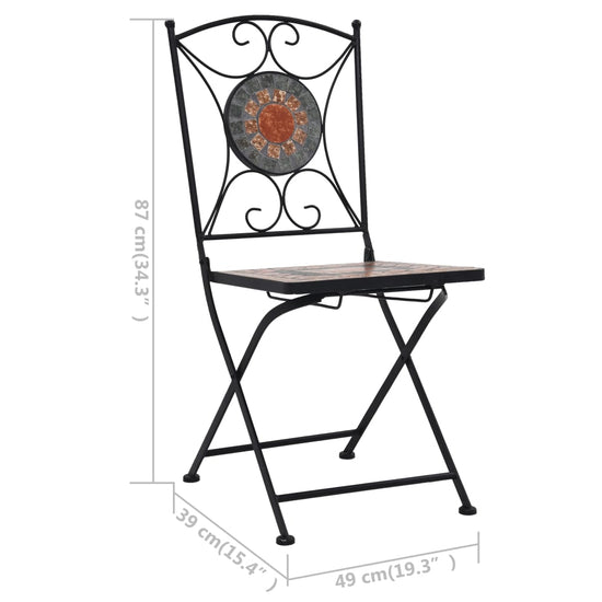 Bistrostoelen mozaïek 2 st oranje en grijs MeubelReus