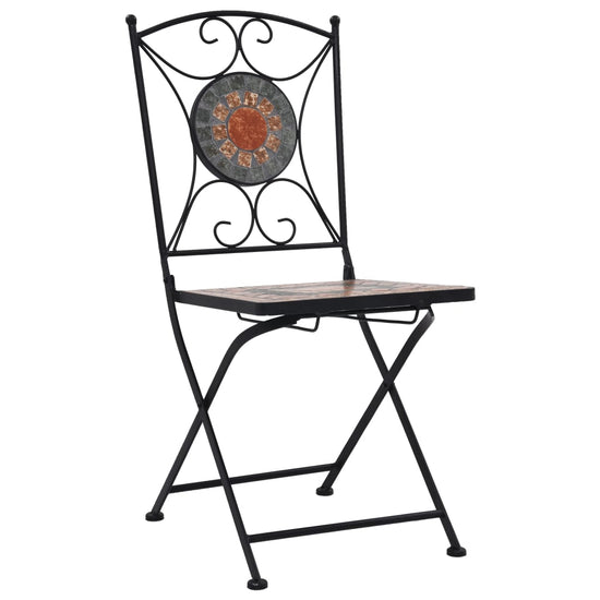 Bistrostoelen mozaïek 2 st oranje en grijs MeubelReus