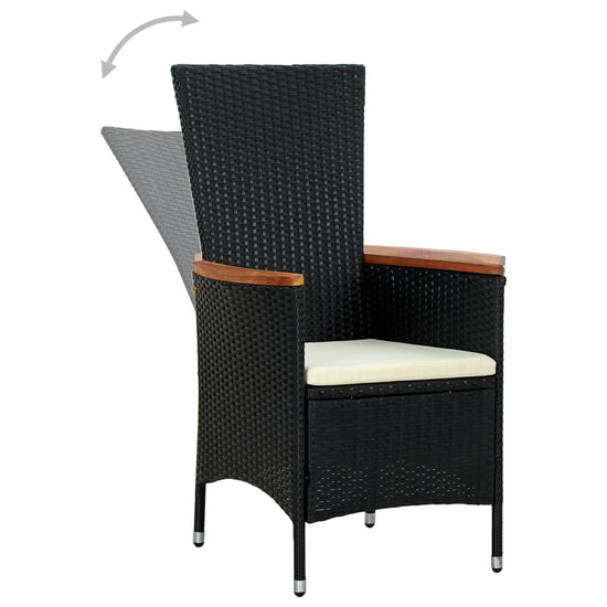 9-delige Tuinset poly rattan acaciahout zwart MeubelReus