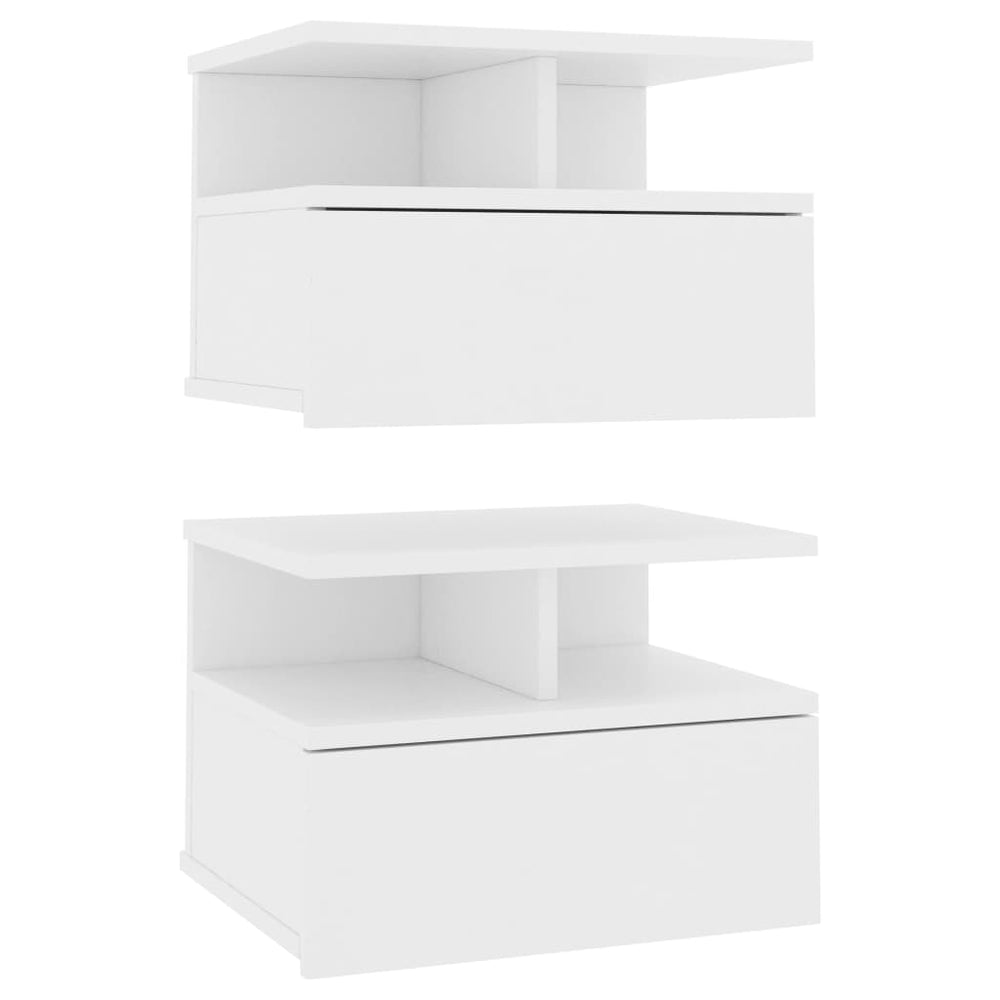 Nachtkastjes 2 st 40x31x27 cm bewerkt hout wit MeubelReus