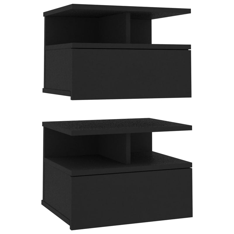 Nachtkastjes 2 st 40x31x27 cm bewerkt hout zwart MeubelReus