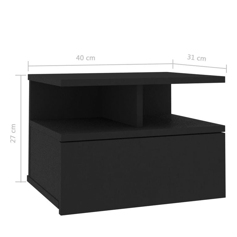 Nachtkastjes 2 st 40x31x27 cm bewerkt hout zwart MeubelReus