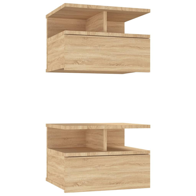 Nachtkastjes 2 st 40x31x27 cm bewerkt hout sonoma eikenkleurig MeubelReus