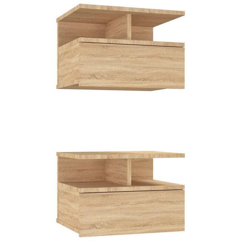 Nachtkastjes 2 st 40x31x27 cm bewerkt hout sonoma eikenkleurig MeubelReus