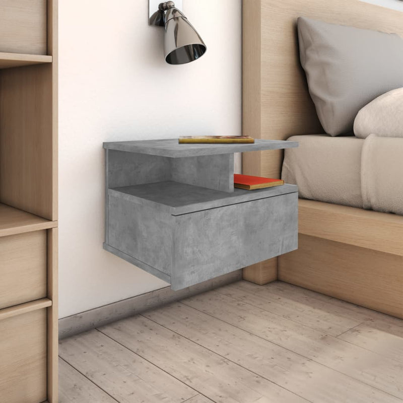 Nachtkastjes 2 st 40x31x27 cm bewerkt hout betongrijs MeubelReus
