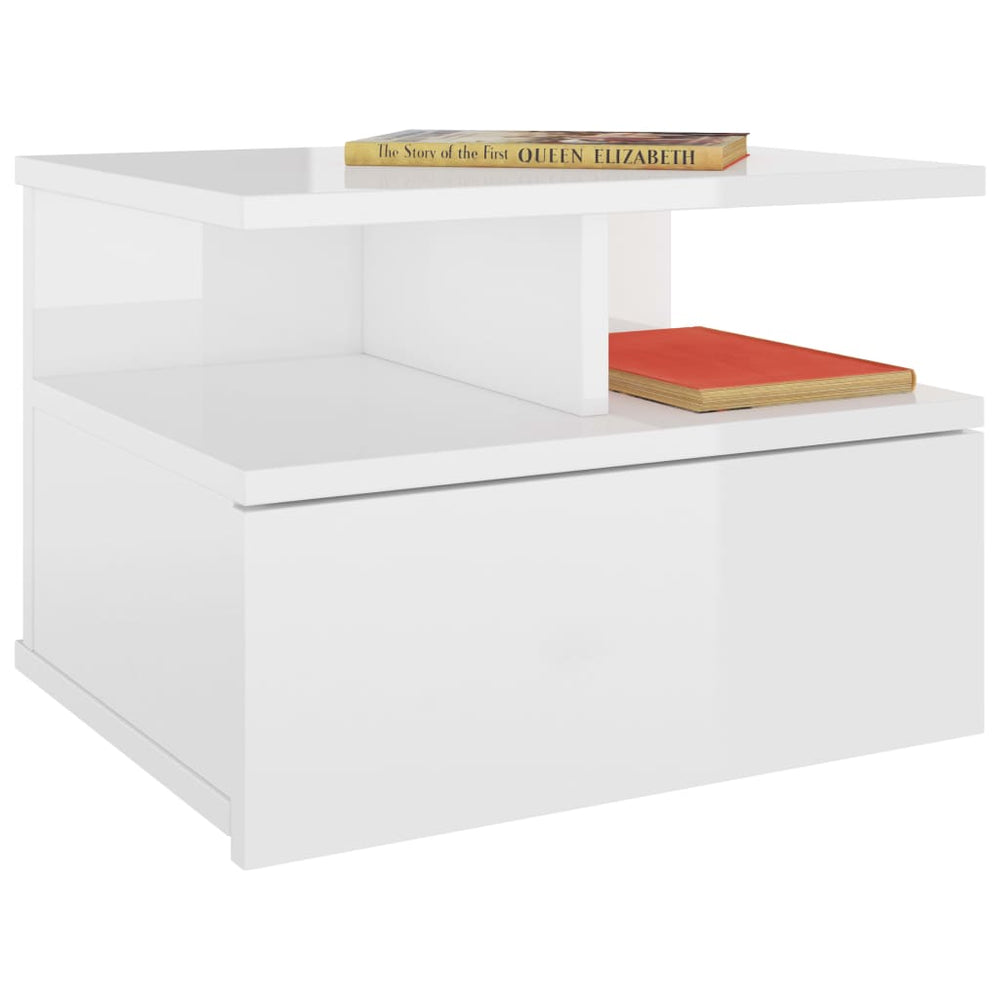 Nachtkastjes 2 st 40x31x27cm bewerkt hout hoogglans wit MeubelReus