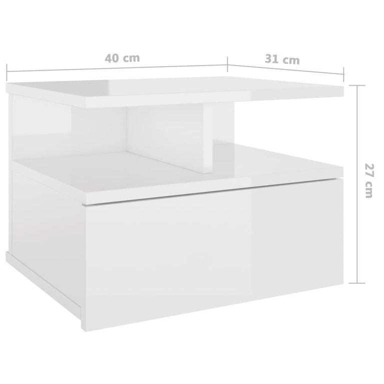 Nachtkastjes 2 st 40x31x27cm bewerkt hout hoogglans wit MeubelReus