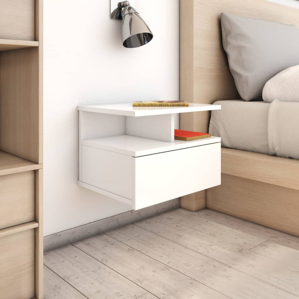 Nachtkastjes 2 st 40x31x27cm bewerkt hout hoogglans wit MeubelReus