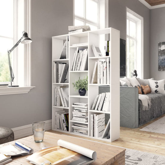 Kamerscherm/boekenkast 100x24x140 cm bewerkt hout wit MeubelReus