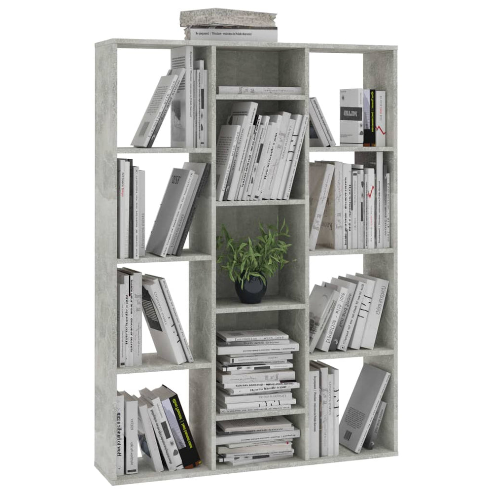 Kamerscherm/boekenkast 100x24x140 cm bewerkt hout betongrijs MeubelReus