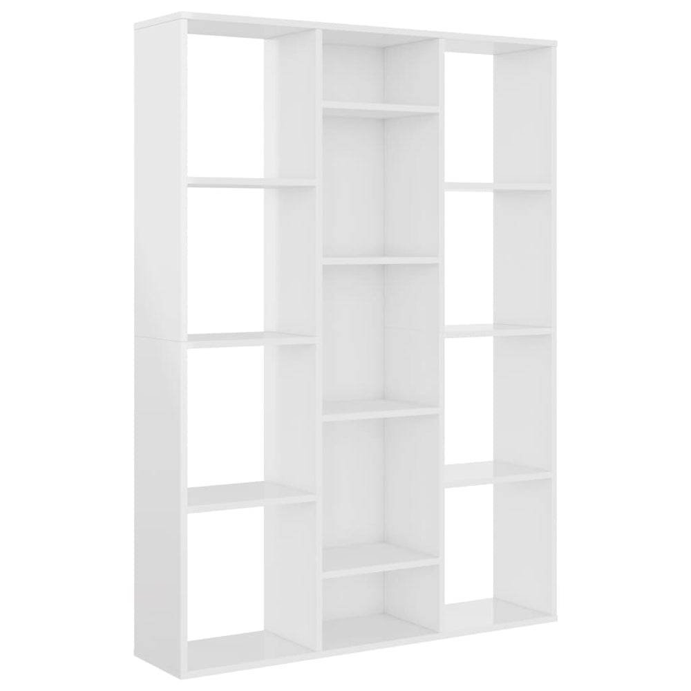 Kamerscherm/boekenkast 100x24x140 cm bewerkt hout hoogglans wit MeubelReus