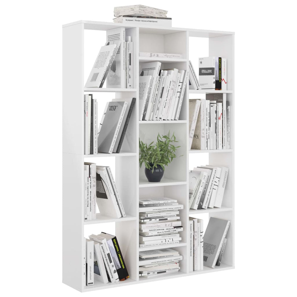 Kamerscherm/boekenkast 100x24x140 cm bewerkt hout hoogglans wit MeubelReus