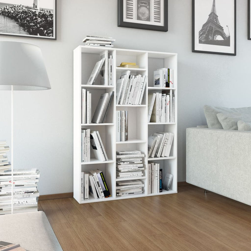 Kamerscherm/boekenkast 100x24x140 cm bewerkt hout hoogglans wit MeubelReus