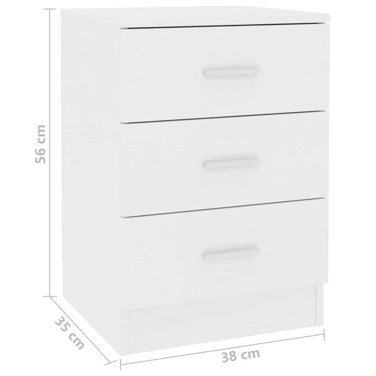 Nachtkastjes 2 st 38x35x56 cm bewerkt hout wit MeubelReus