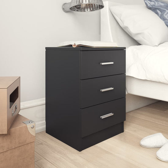Nachtkastjes 2 st 38x35x56 cm bewerkt hout zwart MeubelReus