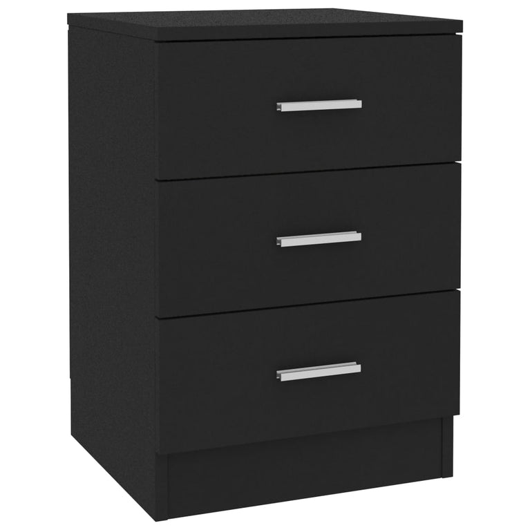 Nachtkastjes 2 st 38x35x56 cm bewerkt hout zwart MeubelReus