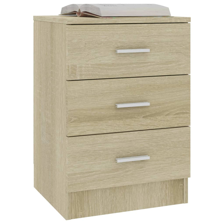 Nachtkastje 38x35x56 cm bewerkt hout sonoma eikenkleurig MeubelReus
