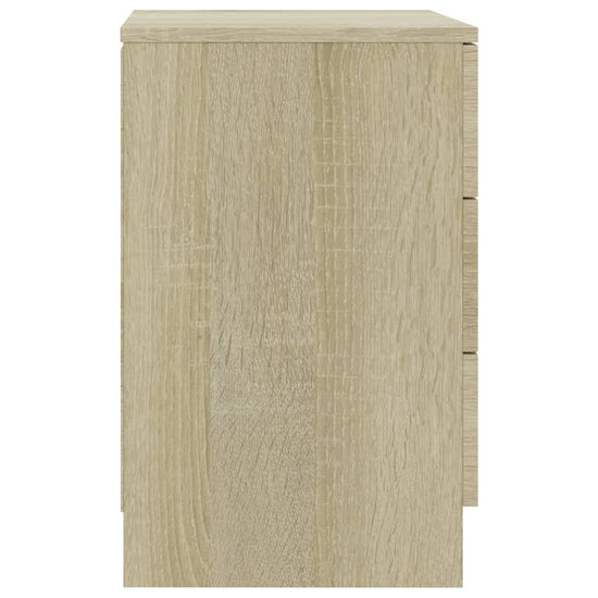 Nachtkastje 38x35x56 cm bewerkt hout sonoma eikenkleurig MeubelReus