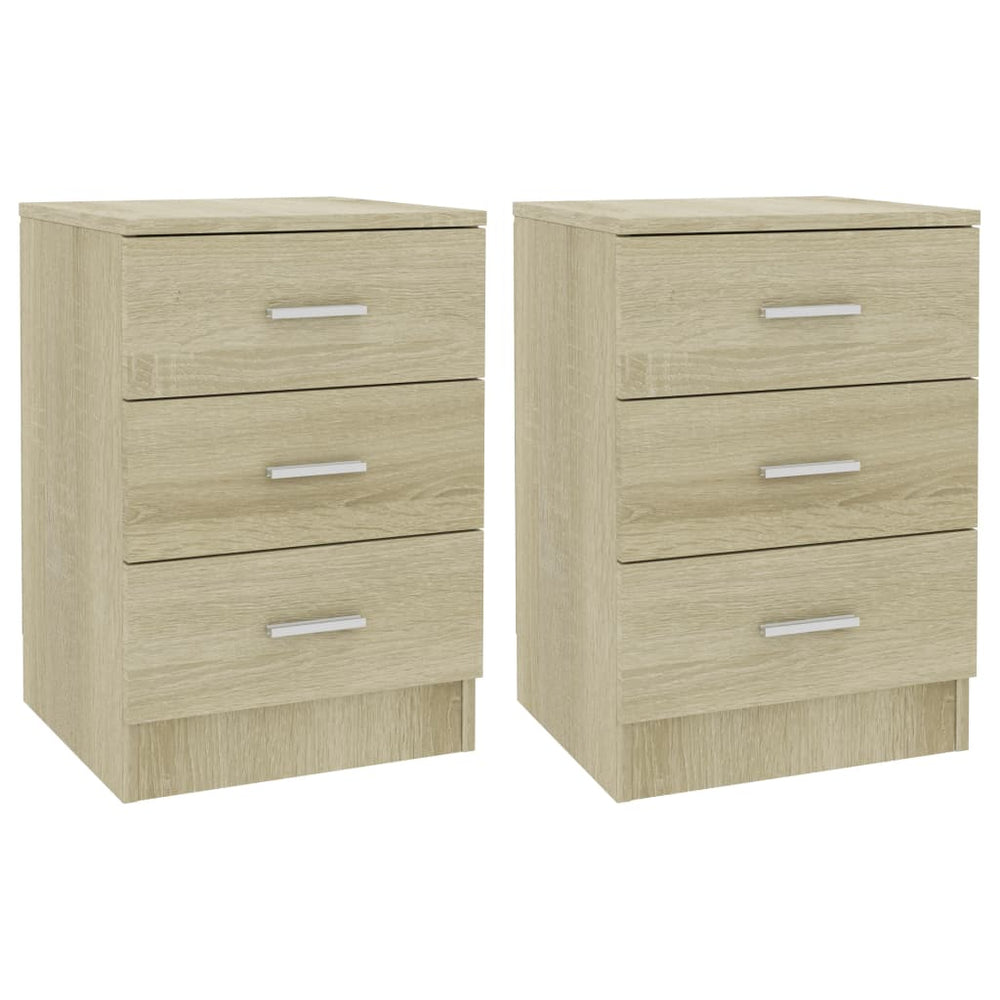 Nachtkastjes 2 st 38x35x56 cm bewerkt hout sonoma eikenkleurig MeubelReus