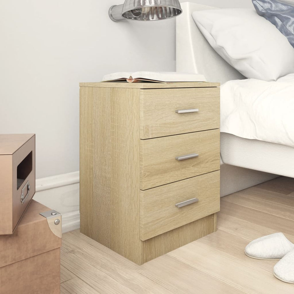 Nachtkastjes 2 st 38x35x56 cm bewerkt hout sonoma eikenkleurig MeubelReus