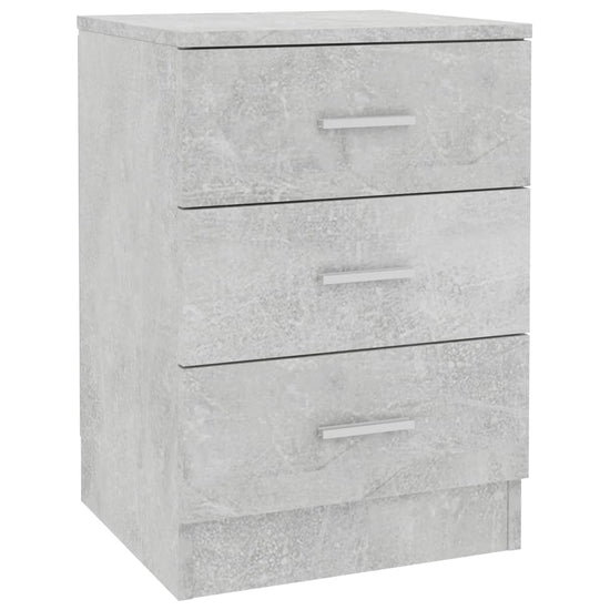Nachtkastje 38x35x56 cm bewerkt hout betongrijs MeubelReus