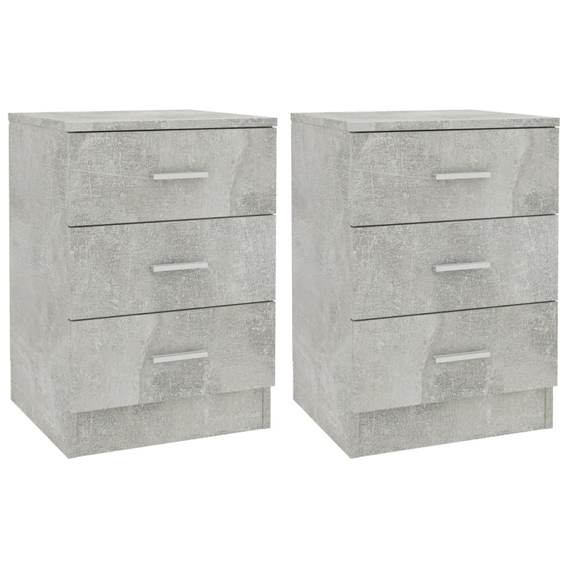 Nachtkastjes 2 st 38x35x56 cm bewerkt hout betongrijs MeubelReus