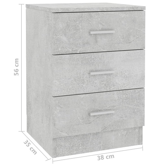 Nachtkastjes 2 st 38x35x56 cm bewerkt hout betongrijs MeubelReus