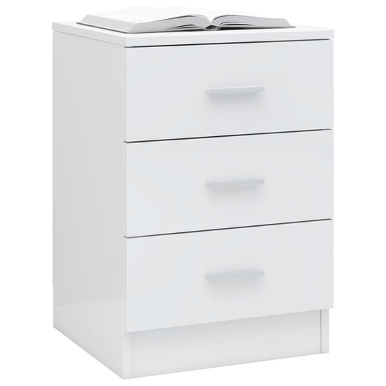 Nachtkastjes 2 st 38x35x56 cm bewerkt hout hoogglans wit MeubelReus