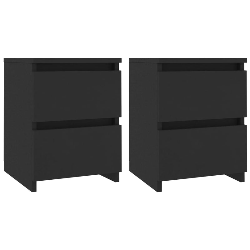 Nachtkastjes 2 st 30x30x40 cm bewerkt hout zwart MeubelReus