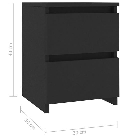 Nachtkastjes 2 st 30x30x40 cm bewerkt hout zwart MeubelReus