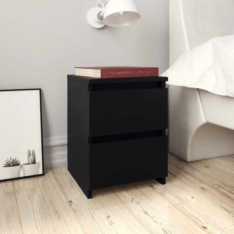 Nachtkastjes 2 st 30x30x40 cm bewerkt hout zwart MeubelReus