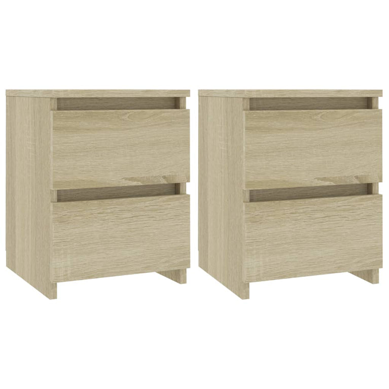 Nachtkastjes 2 st 30x30x40 cm bewerkt hout sonoma eikenkleurig MeubelReus