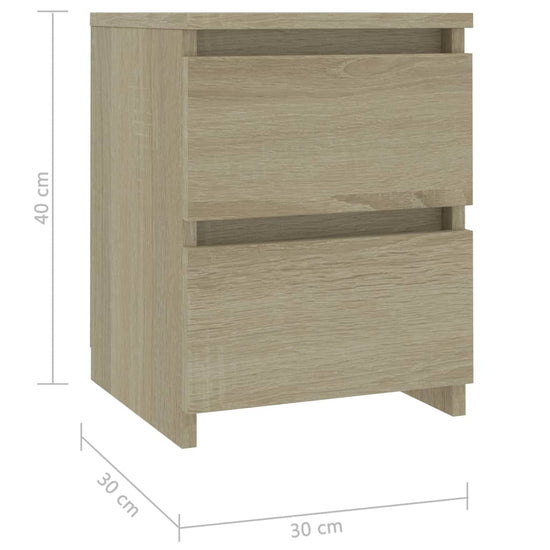 Nachtkastjes 2 st 30x30x40 cm bewerkt hout sonoma eikenkleurig MeubelReus