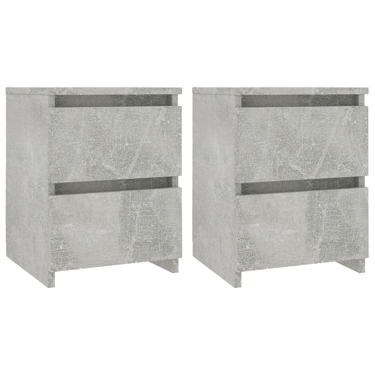 Nachtkastjes 2 st 30x30x40 cm bewerkt hout betongrijs MeubelReus