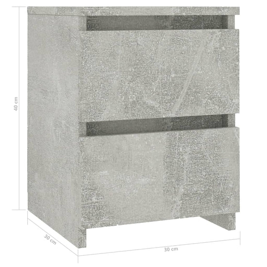 Nachtkastjes 2 st 30x30x40 cm bewerkt hout betongrijs MeubelReus